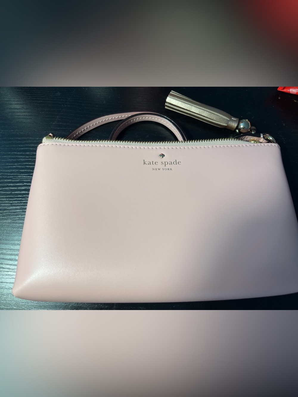 kate spade Pale Pink Leather Crossbody with Gold Tassel